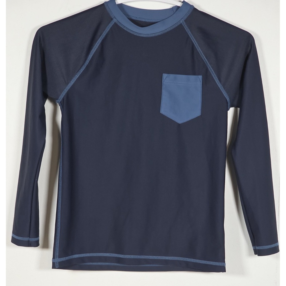 Crewcuts Unisex Rash Guard Long Sleeve UPF 50+ Size Small Blue Swimwear Shirt